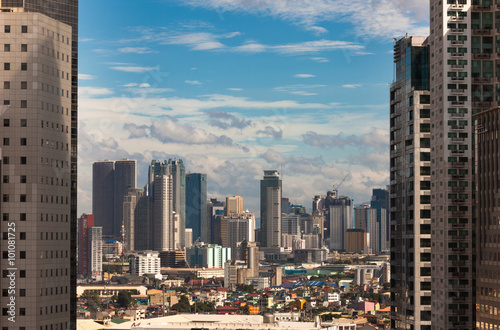 Modern financial and business district of Metro Manila, Philippines. 