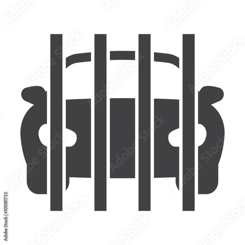 impound lot black simple icon on white background for web