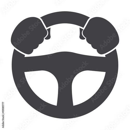 car driver black simple icon on white background for web