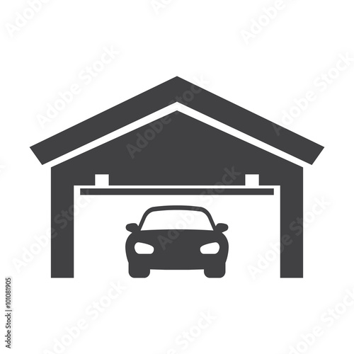 garage black simple icons set for web