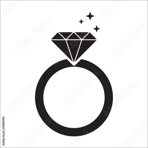 diamond ring black icon photo