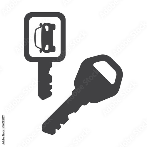 car key black simple icons set for web
