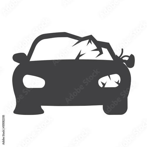car crash black simple icons set for web photo
