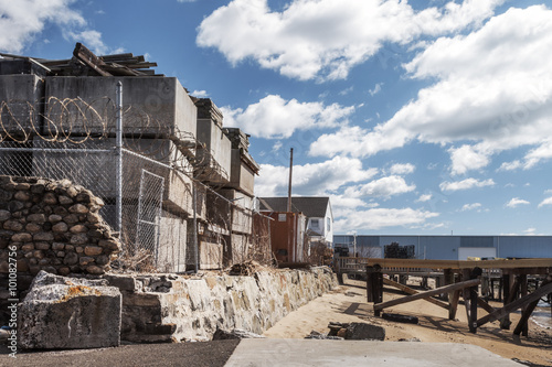 Old Factory Building on Beach photo