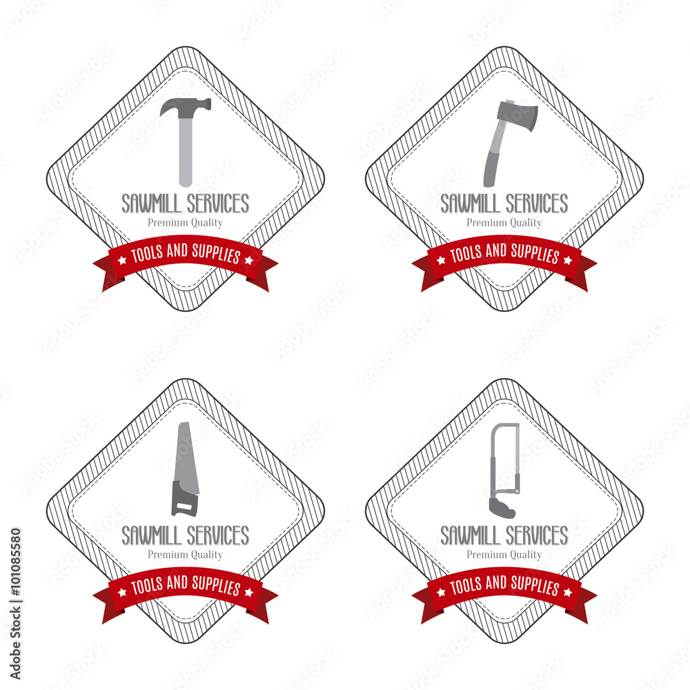 Obraz premium Sawmill labels objects