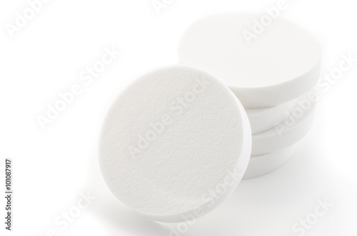 Cosmetic white circle sponges.