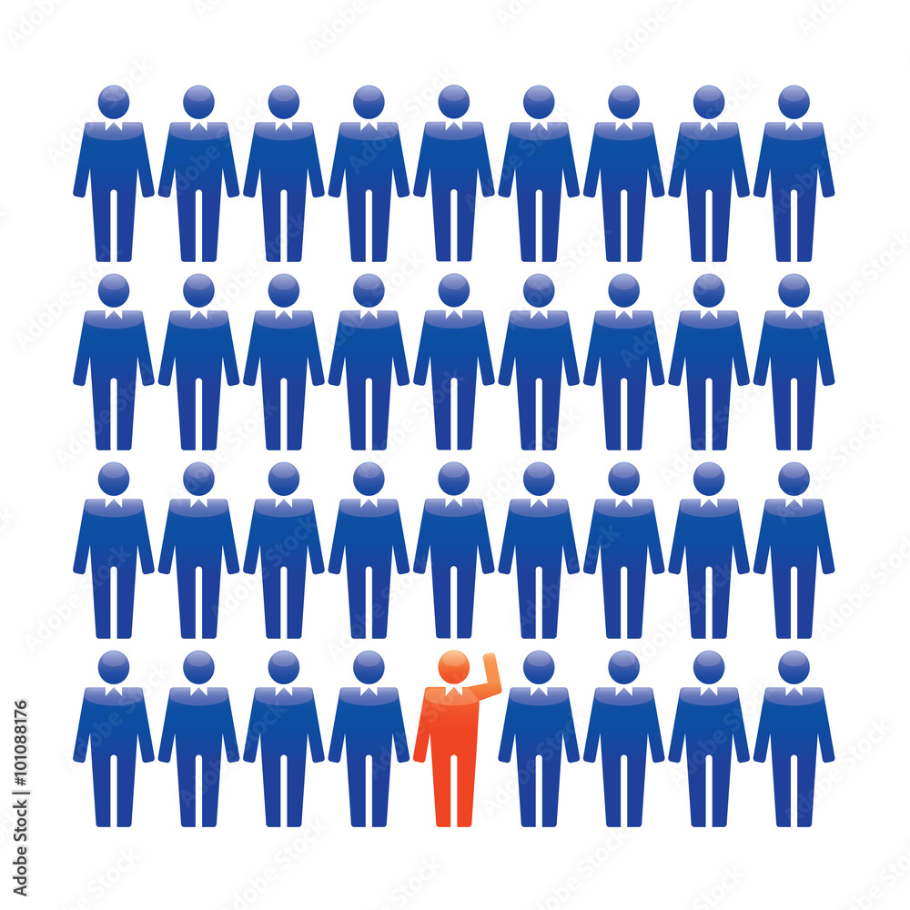 Human Icons. Vector Illustration. Office team and Leader. Human Icons. Vector Illustration. Office team and Leader.