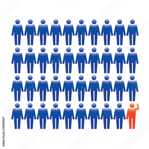 Human Icons. Vector Illustration. Office team and Leader.