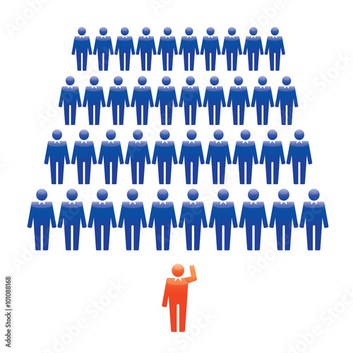 Human Icons. Vector Illustration. Office team and Leader.