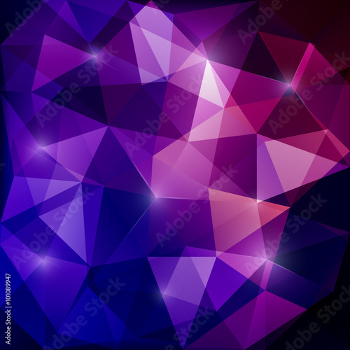 Abstract triangular mosaic purple background