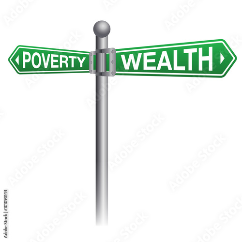 Wealth and Poverty Sign Concept