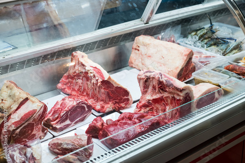 meat products in butcher shop
