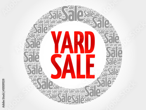 YARD SALE words cloud, business concept background