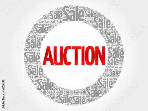 AUCTION words cloud, business concept background