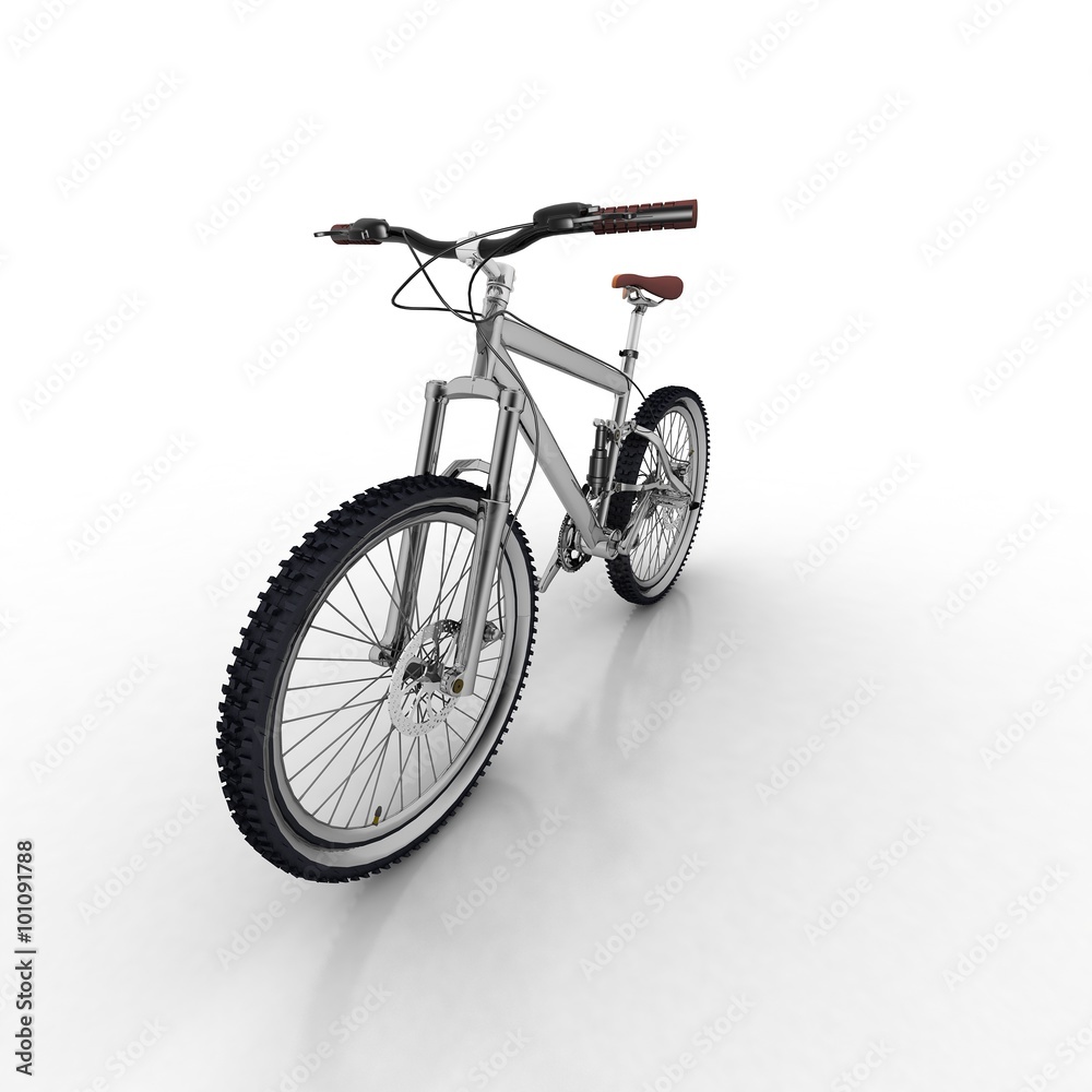 Bicycle isolated on white background with reflection