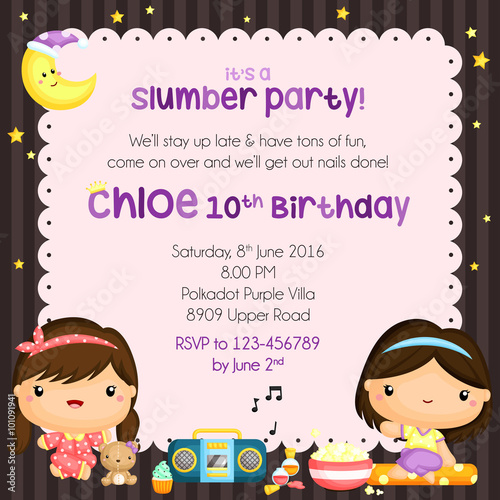 Slumber Party Invitation Card