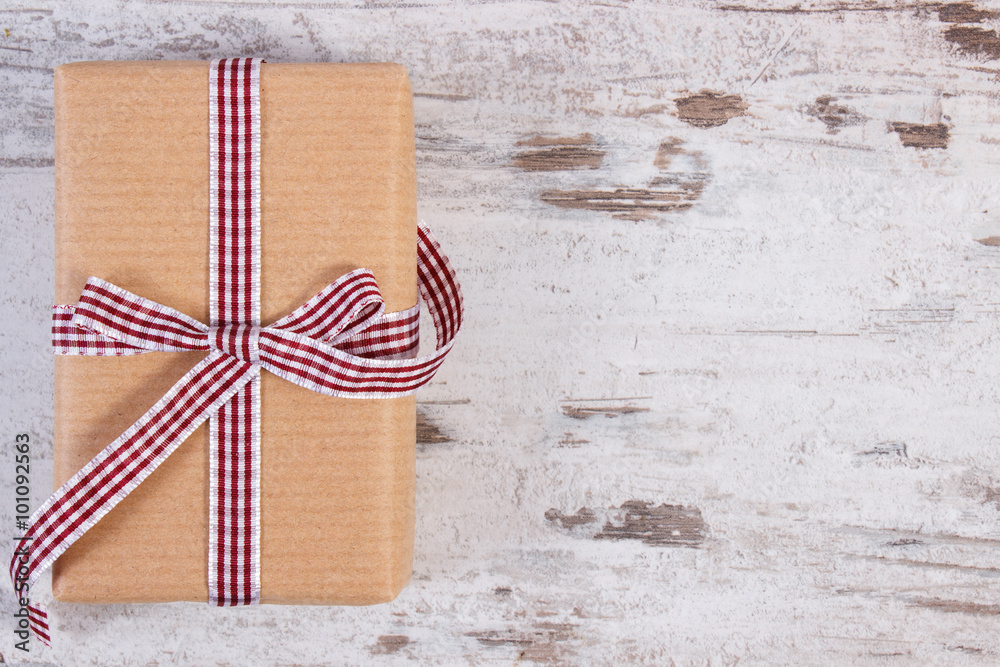 Fototapeta premium Wrapped gifts in recycled paper for Valentines or other celebration