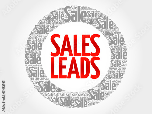 Sales Leads words cloud, business concept background
