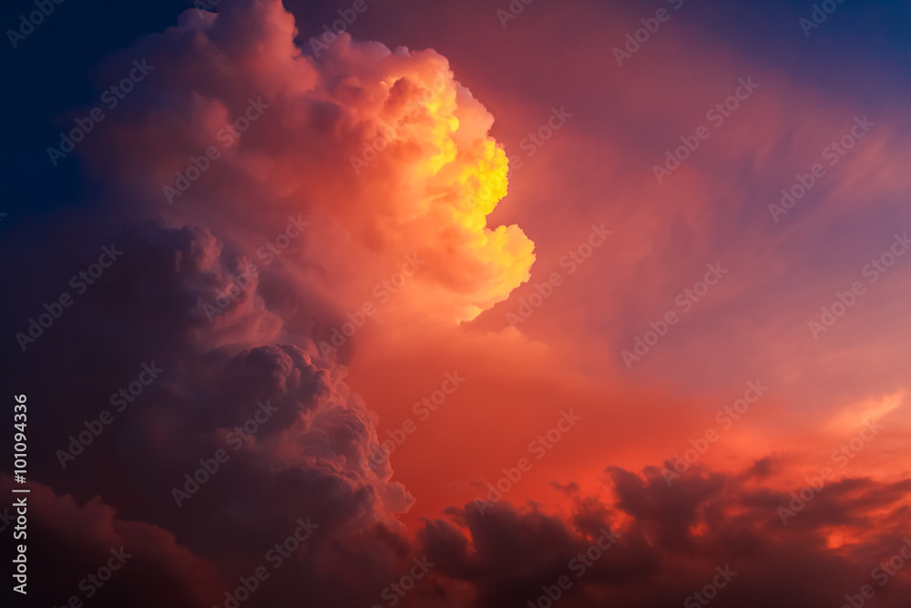 Fototapeta premium clouds with light sunset