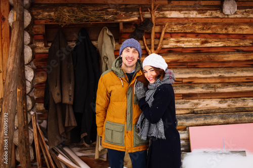 Couple happy outdoors.