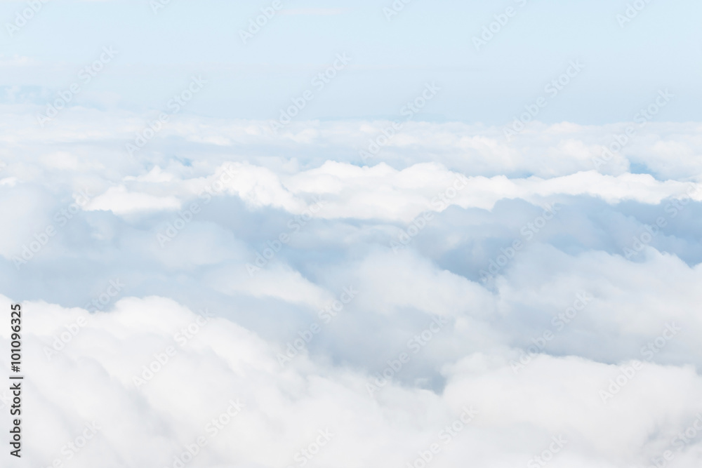 Fototapeta premium Blue sky and abstract white fluffy clouds.