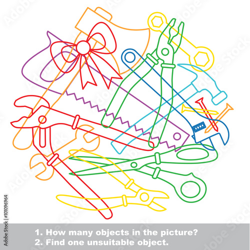 Tools mishmash colorful set in vector. 