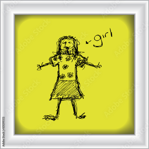 Simple doodle of a girl