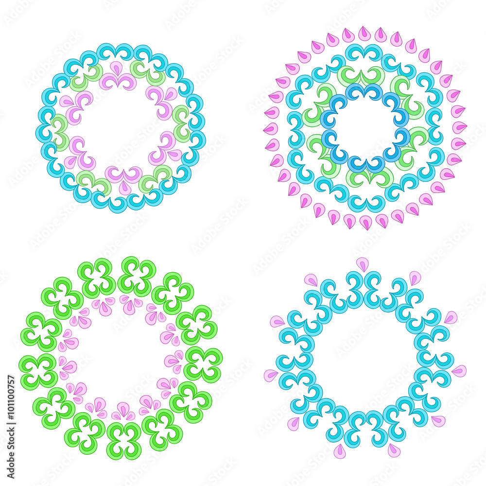 Vector seamless pattern with bright floral ornament. Vintage design element in Eastern style. 