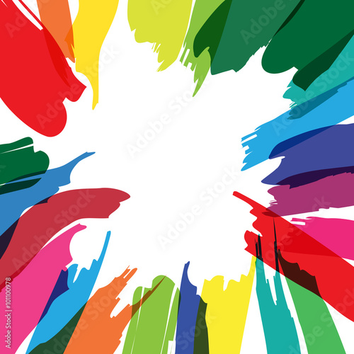 Colored splashes in abstract shape