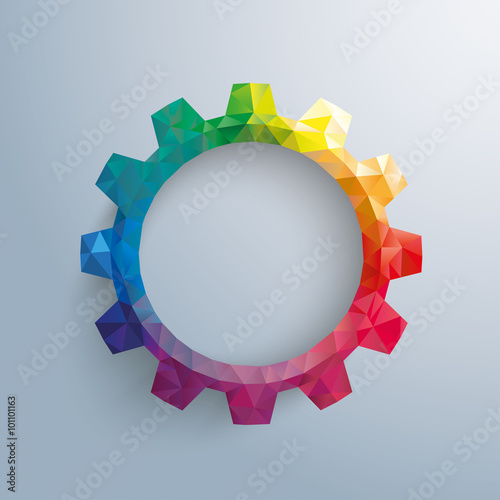 Colored Low Poly Gear