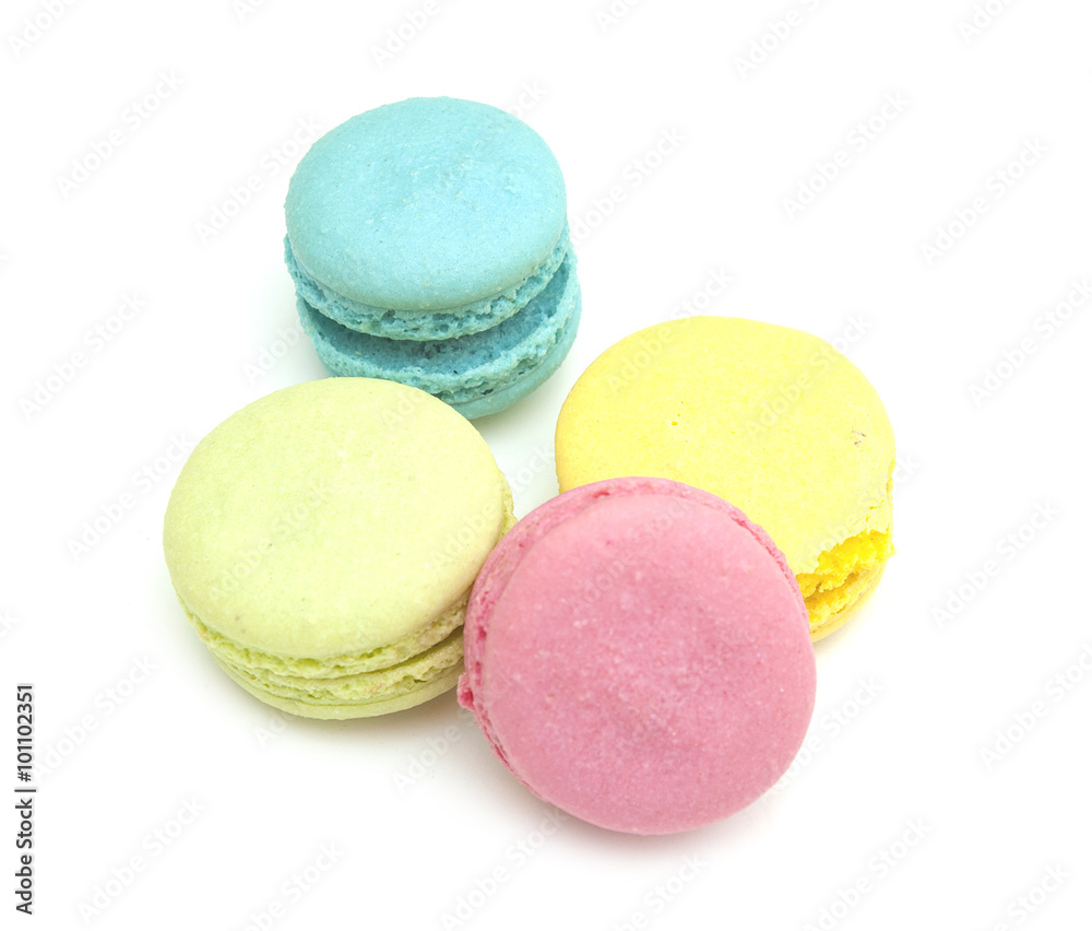 Cakes macaron on a white background Cakes macaron on a white background