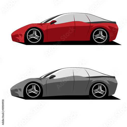 Sports car Vehicle Vector Illustration