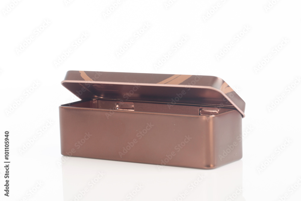 metal box on white background ,selective focus metal box on white background ,selective focus
