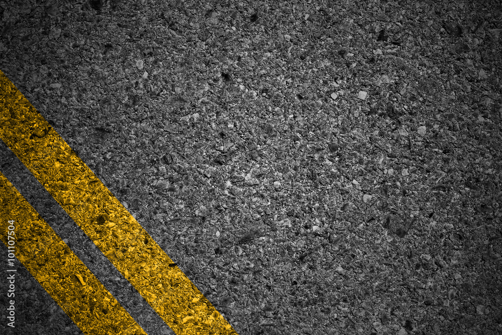 Fototapeta premium Road texture with two yellow