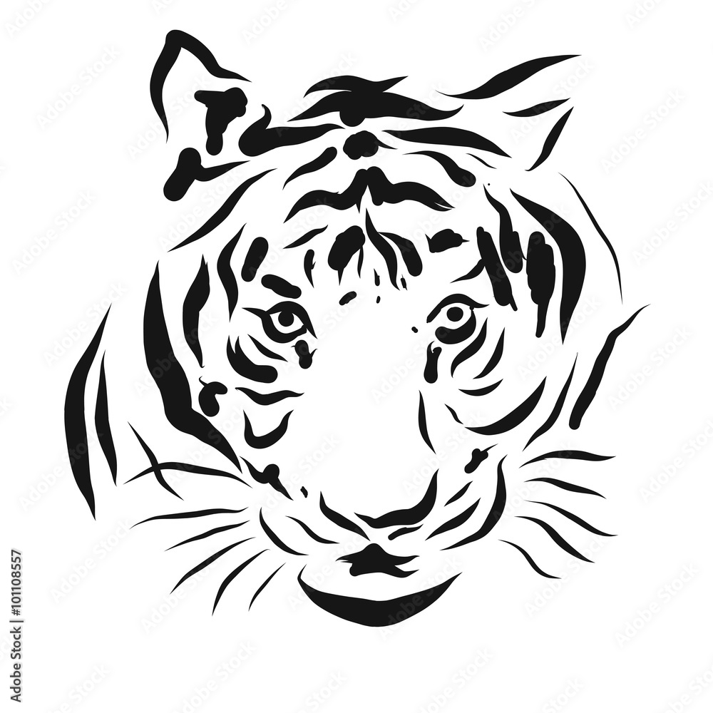 Fototapeta premium tiger head vector