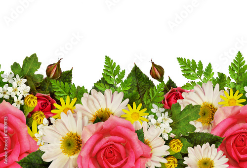 Rose, asters and wild flowe...