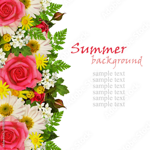 Rose, asters and wild flowe...