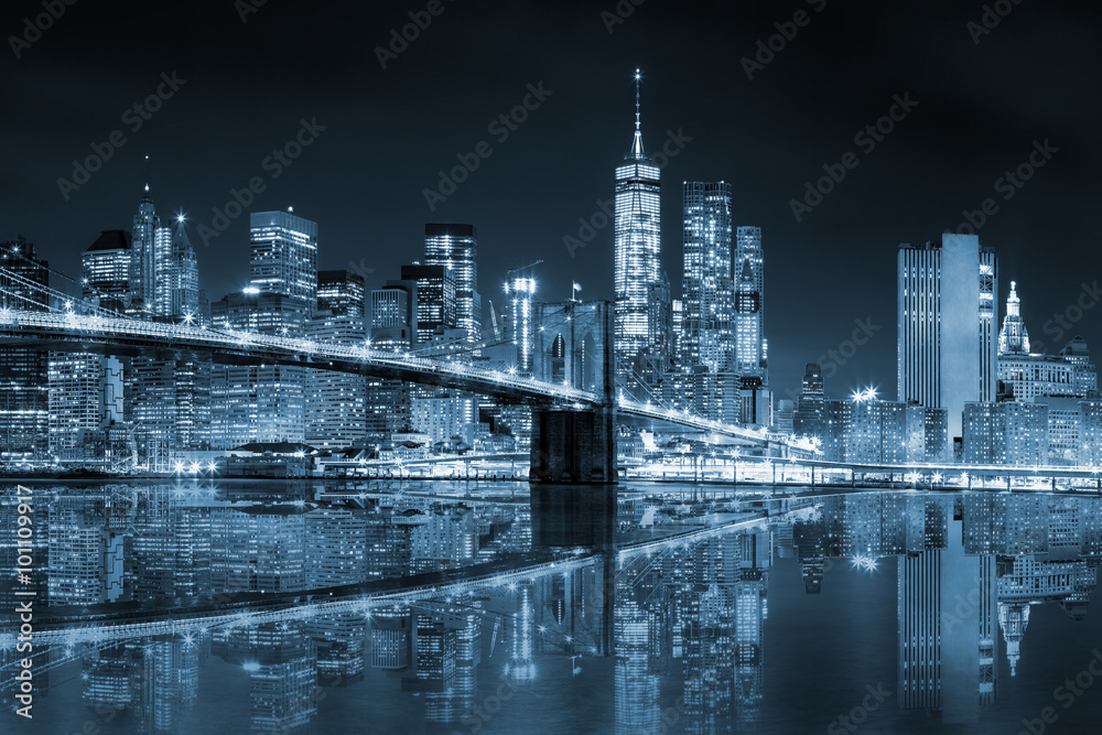 New York - Manhattan Skyline with skyscrapers and famous