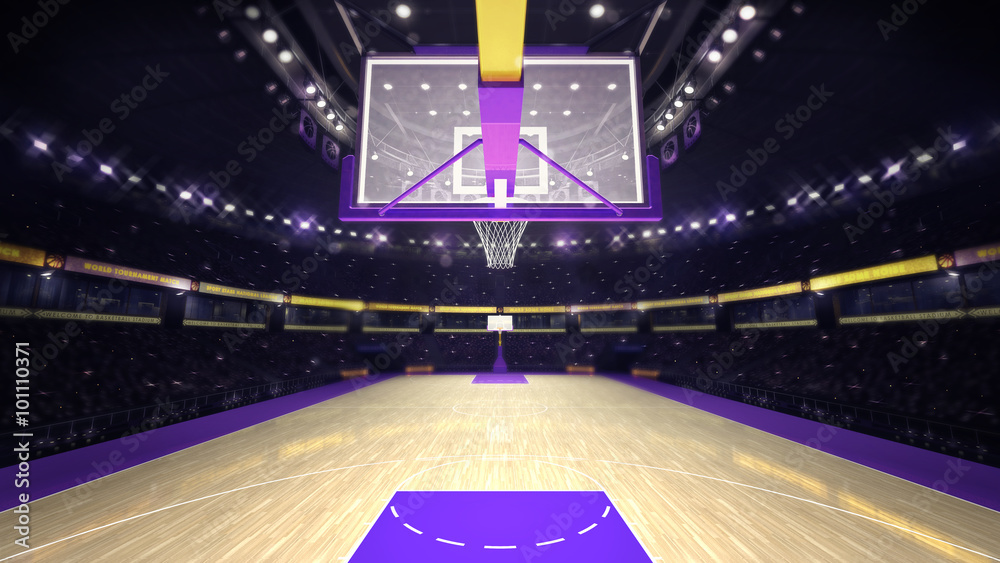 Fototapeta premium under basketball hoop on basketball court