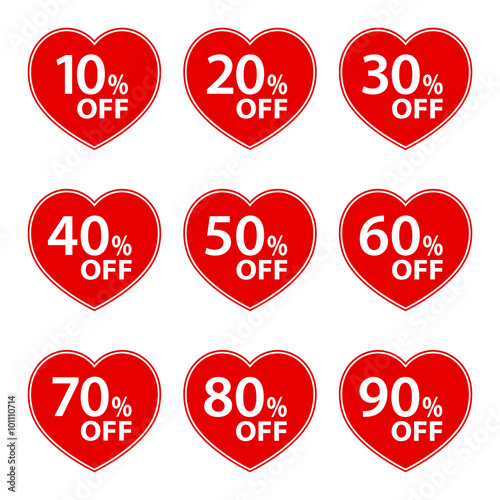 10 to 90% off labels set