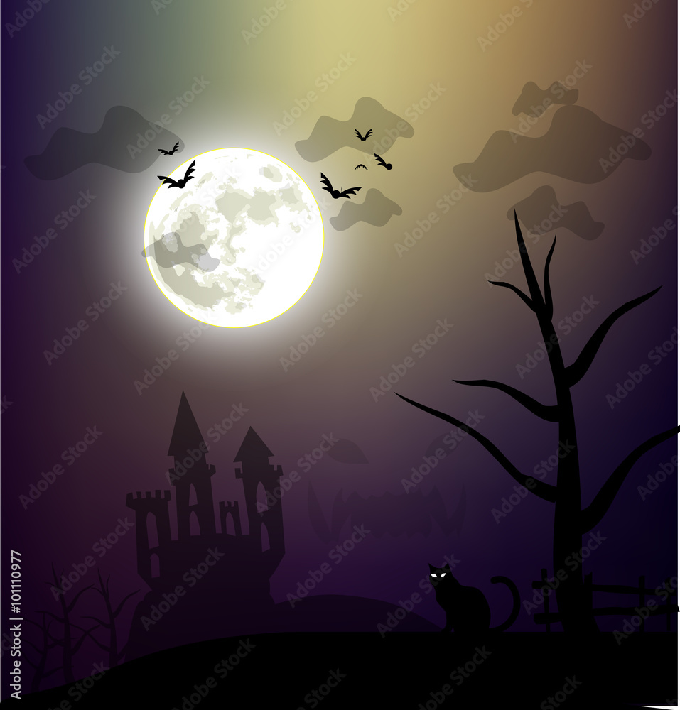 Halloween spooky illustration vector