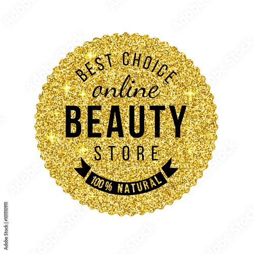 beauty store emblem with type design 