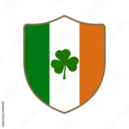Ireland logo, flag, icon, shadow