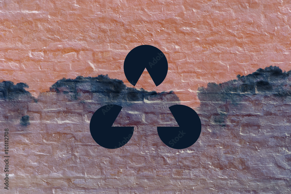 Gestalt triangle on the brick wall