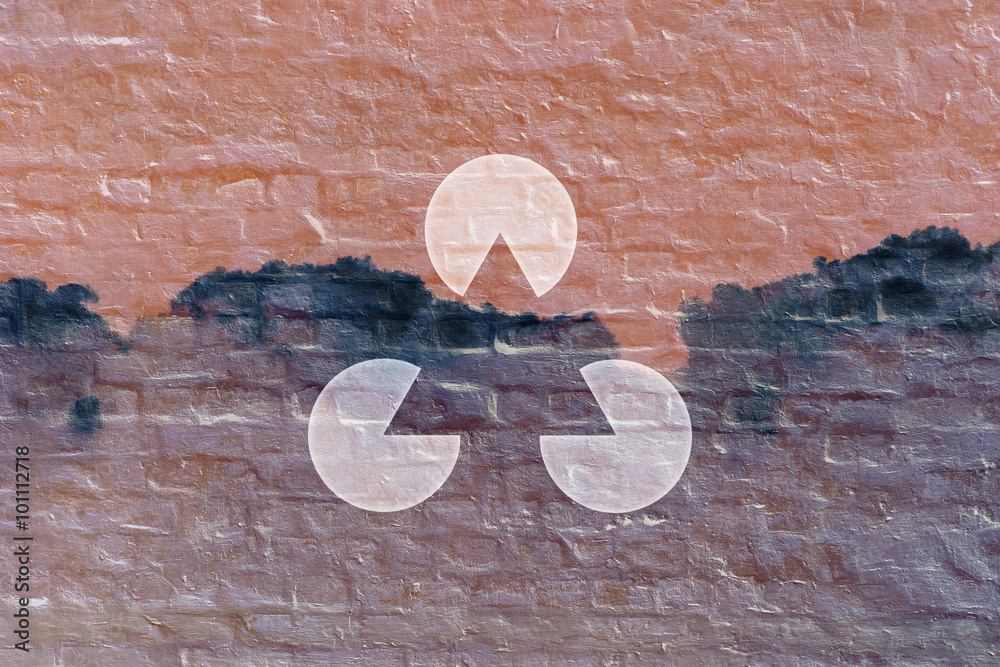 Gestalt triangle on the brick wall