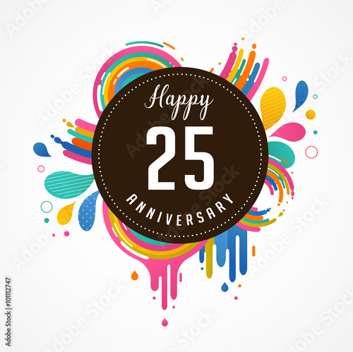 anniversary - abstract background with icons and elements