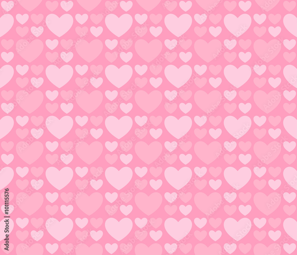 light seamless patterns of hearts