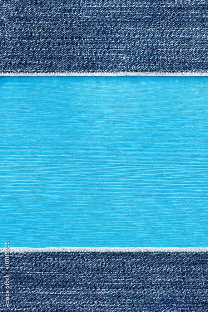 Fototapeta premium blue jeans texture on wood
