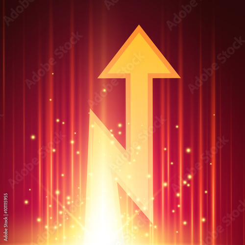 Abstract background with glowing arrow