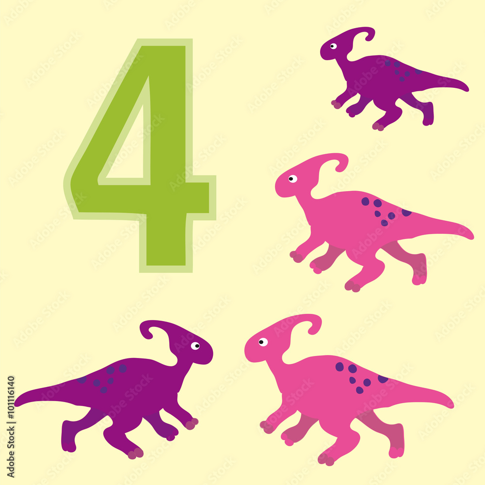 Number 4. Four dinosaur (Parasaurolophus ).